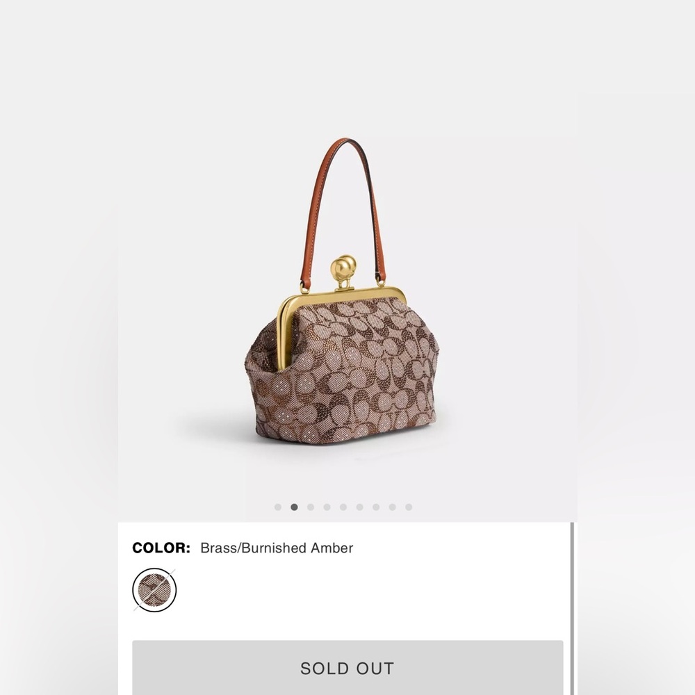 Coach Crystal Signature Jacquard Kisslock 16 Frame Bag - Picture 17 of 17